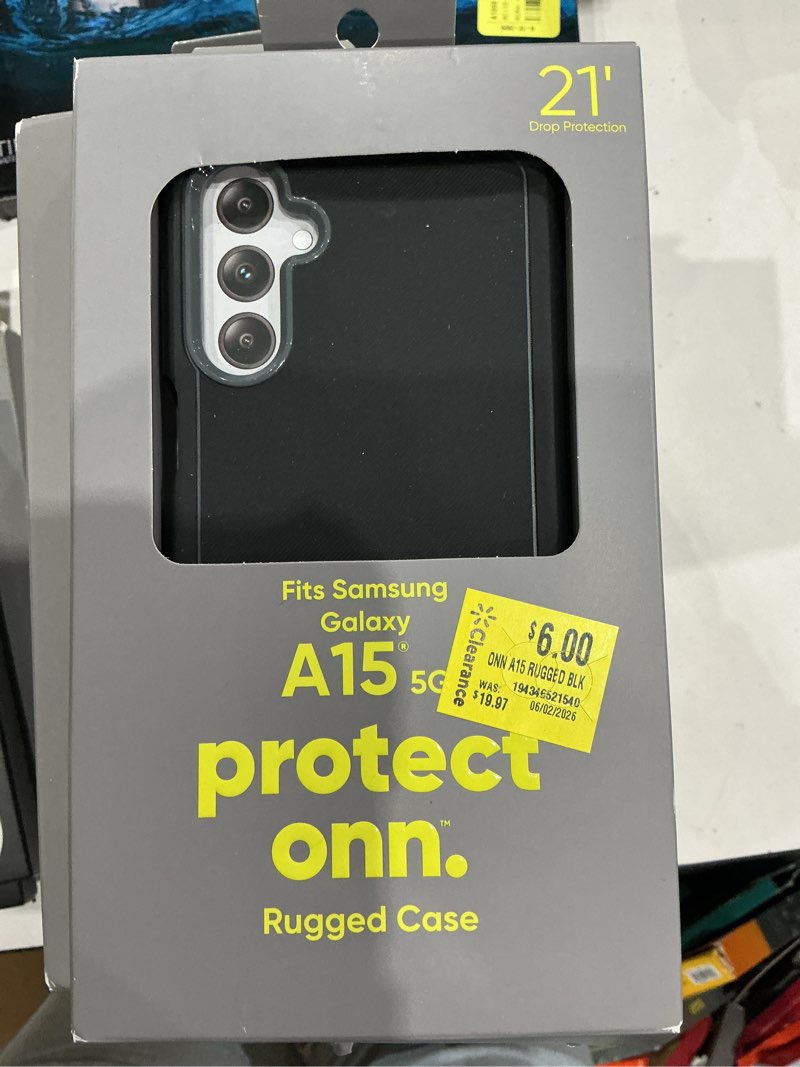 Condition photo showing New/Like New for onn. rugged phone case for samsung galaxy a15 5g – black/gray