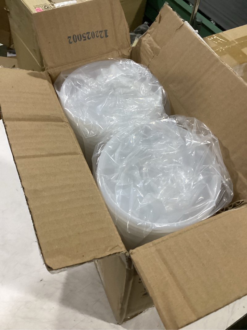 Condition photo showing Good Condition for [48set - 16oz.] plastic deli food storage containers with plastic lids, disposable togo containers for soup, meal prep, slime | bpa free | stackable | leakproof | microwave | dishwasher | freezer safe 16 oz.