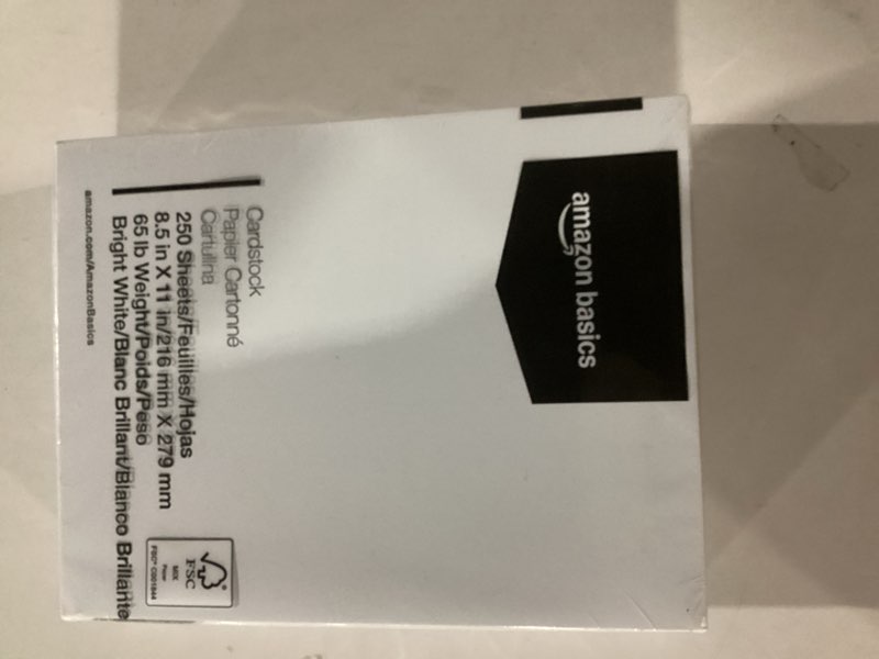 Condition photo showing New/Like New for Amazon Basics Cardstock Paper, 8.5" x 11", 65 lb/176 gsm, 96 Bright, White, 250 Sheets