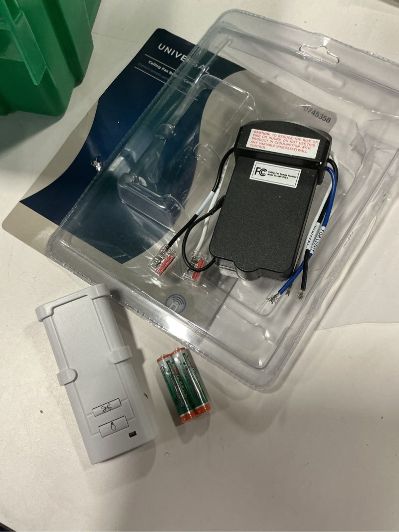 Condition photo showing As Is for Harbor Breeze 1-Speed Off-white Handheld Universal Ceiling Fan Remote Control