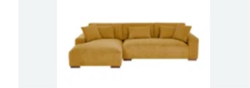 Asyiah 114.5" Wide Microfiber Sofa & Chaise Body Fabric: Yellow Corduroy, Orientation: Right Hand Facing