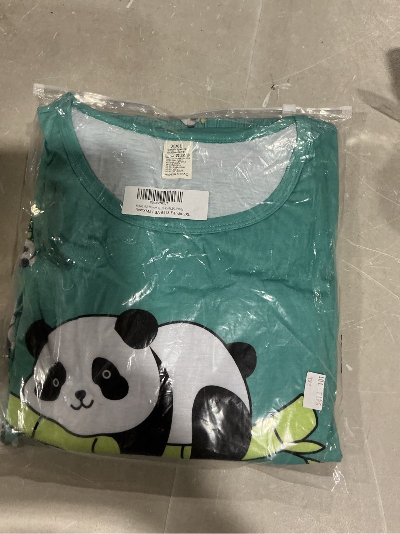 Condition photo showing New/Like New for HONG HUI Women Pajamas Set Soft Christmas Pjs Holiday Loungewear Set Long Sleeve Top With Pants,XX-Large Panda