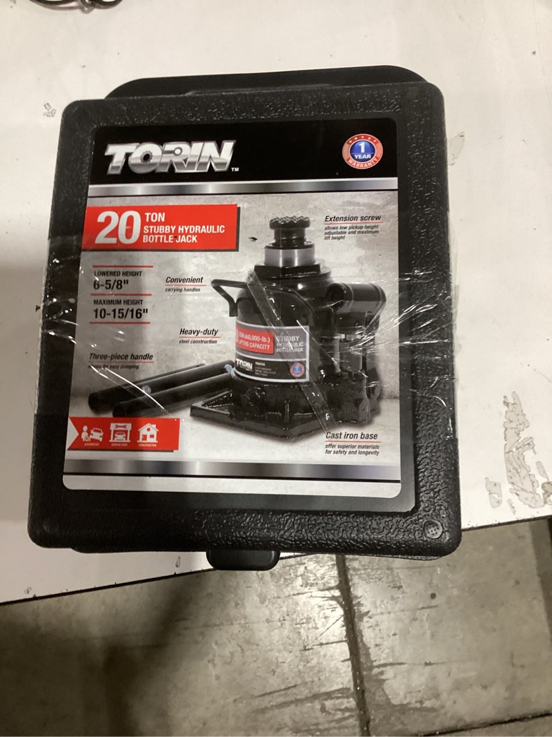 torin black 20-ton steel hydraulic bottle jack