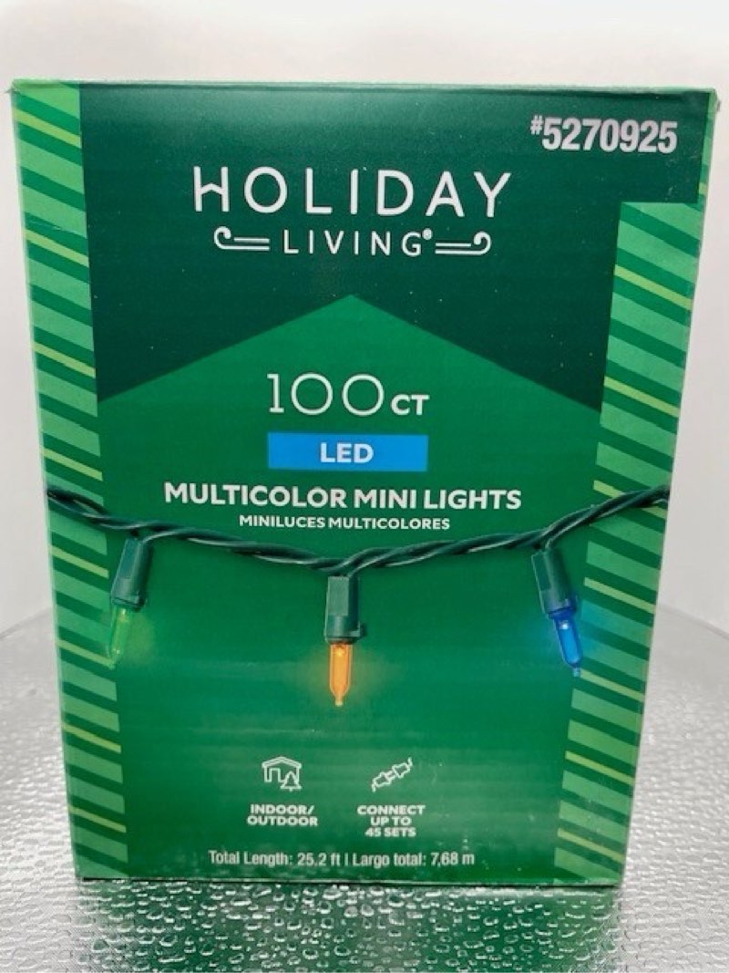 Christmas Lights Holiday Living 100ct Multicolor 25ft LED Mini String Lights