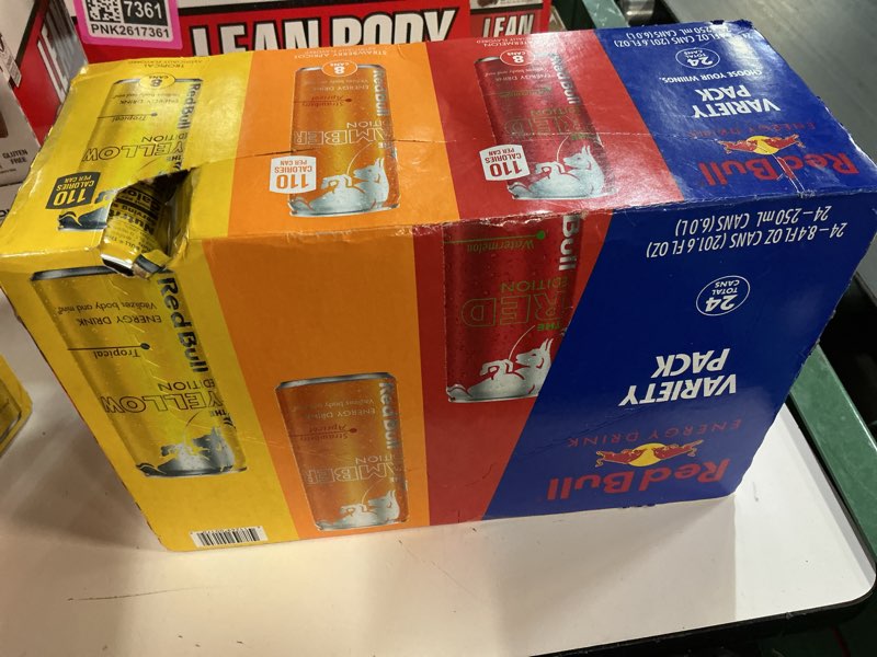 Condition photo showing New/Like New for ((BEST BY/06/01/2026))Red Bull Energy Drink Variety Pack, Red Bull Red, Yellow, and Amber Edition and Energy Drinks, 8.4 Fl Oz, 24 pack Cans Variety 8.4 oz., 24pk, (1x24)