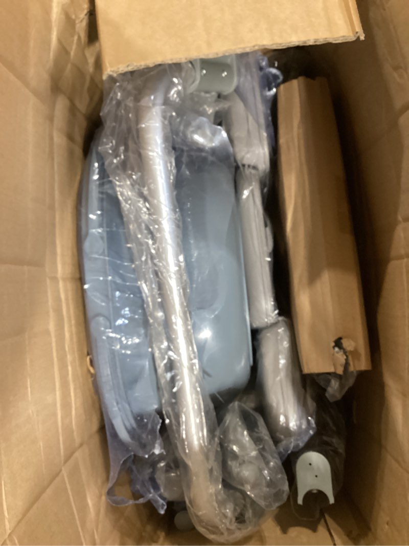 Condition photo showing Good Condition for shower chair with 5" enlarged wheels, 330lbs heavy duty bedside commode wheelchair, folding arms & footrests, lockable casters, sponge padded seat & safety straps, for elderly and mobility