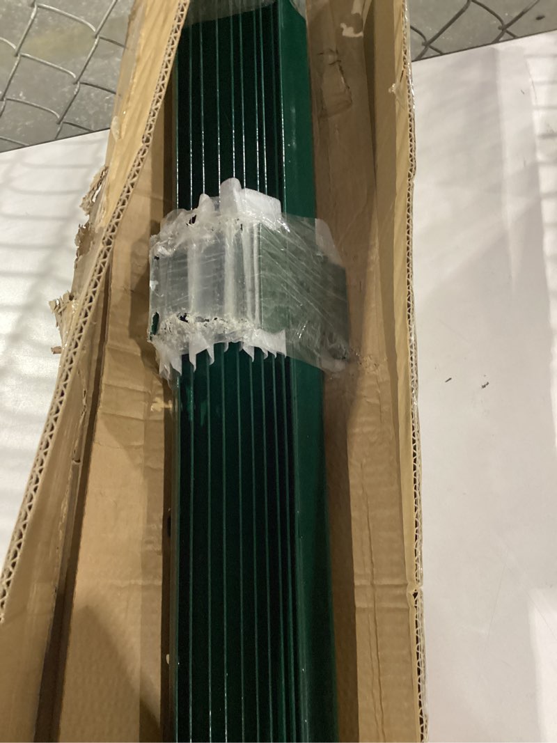 Condition photo showing Good Condition for 10 pack garden fence post, 3 feet heavy duty metal u-post for wire fence, no dig garden fence stakes for temporary fencing, electric fence wire, corner anchor, and more-green 3ft-10pcs green