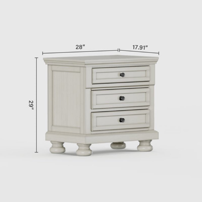Blake Mid-Century Nightstand - 2-Drawer Full-Assembled Solid Wood, Light Wood Finish