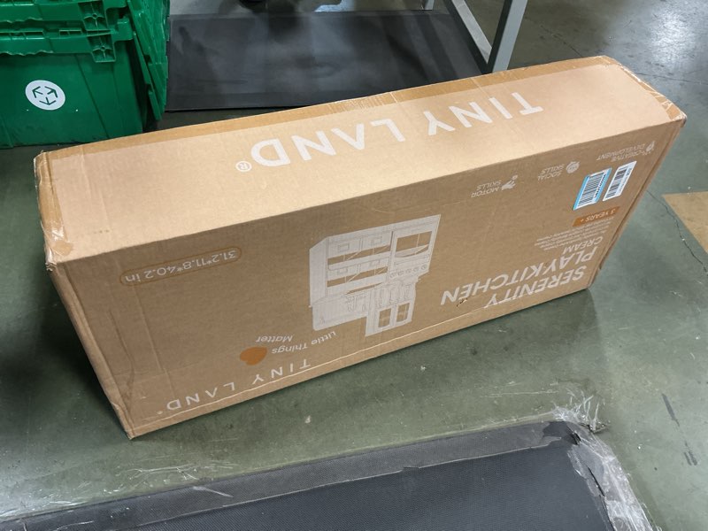 Condition photo showing New/Like New for Tiny Land Play Kitchen for Kids with Enhanced Storage – Modern Toddler Kitchen Playset with Stove