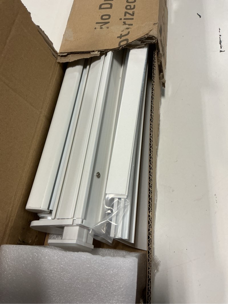 Condition photo showing As Is for grandekor no-drill no tools motorized blinds with remote | 34x36 white electric blackout smart roller shade/app/voice control-for home office, living room blackout-white 34"w x 36"h