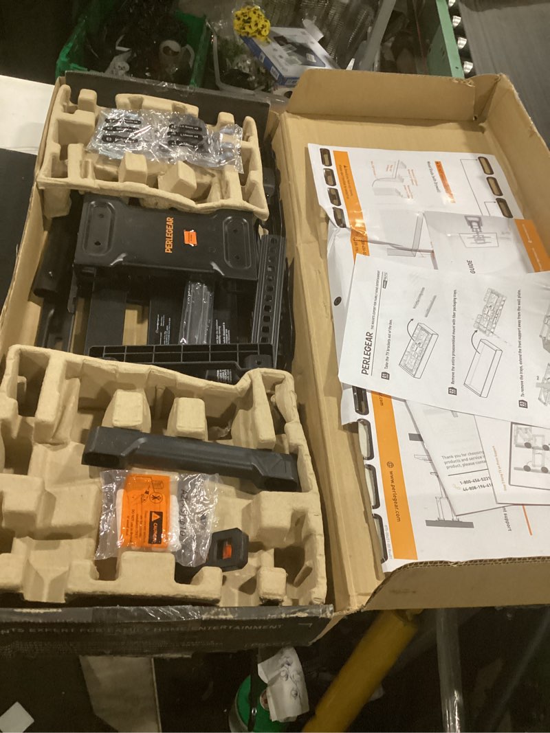 Condition photo showing Good Condition for perlegear ul-listed full motion tv wall mount for 42–90 inch tvs up to 150 lbs, pre-assembled tv mount with tool-free tilt, swivel, extension, max vesa 600 x 400mm, 12?/16?/18?/24? wood studs, pglf16 tv mount without led backlight