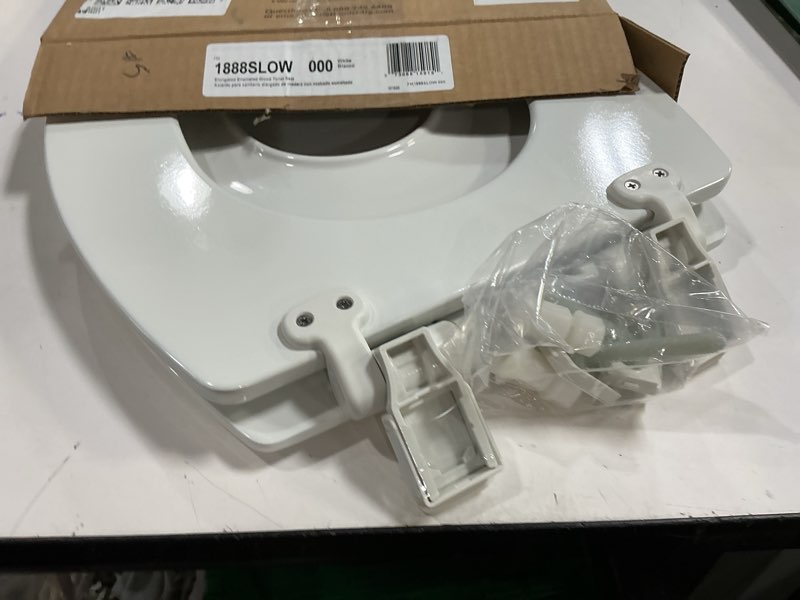 Condition photo showing As Is for Mayfair NextStep2 Toilet Seat with Built-In Potty Training Seat, Slow-Close, Removable that will Never Loosen, Elongated, White Elongated (1-Pack) 1-Pack