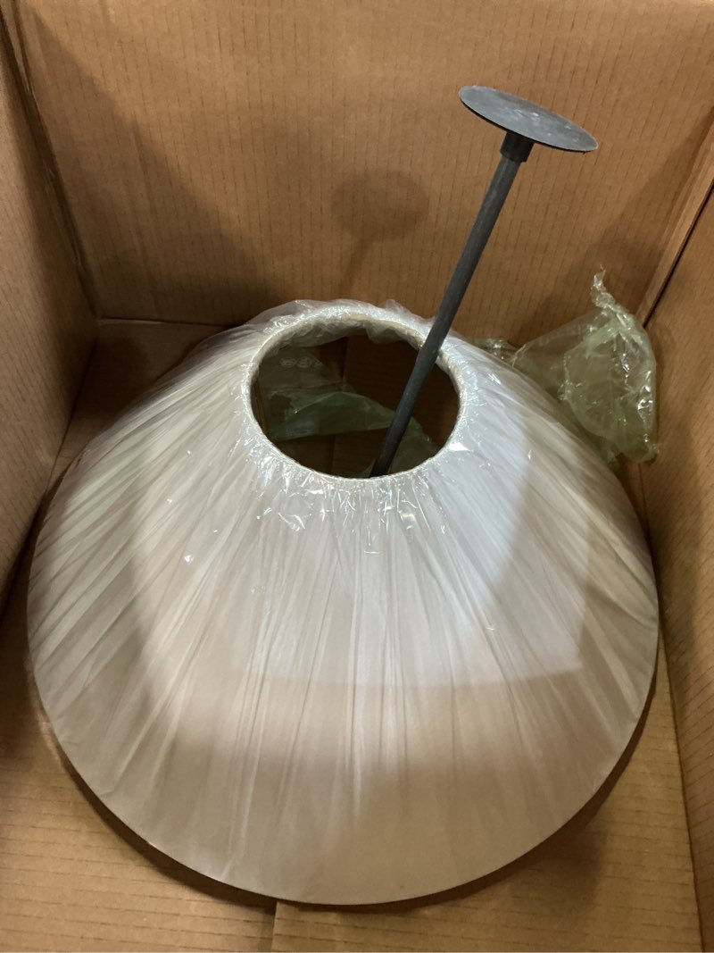 Condition photo showing Good Condition for aspen creative 56055,hardback empire transitional uno shade,white tetoron cotton fabric,5"top x 18"bottom x 10"slant,slip uno 33mm