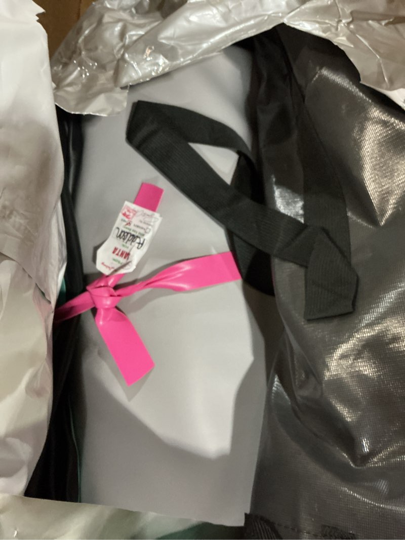 Condition photo showing As Is for AWSUM 10ft /13ft Gymnastics Mat with Air Roller Tumbling Barrel Back Somersault Backbend Trainer for Inflatable Gymnastics Springboard Back Handspring Equipment, with Electric Pump 13ft*3.3ft*4in &(L)40in*Diam23.6in Mint Green/Black+Green Roller