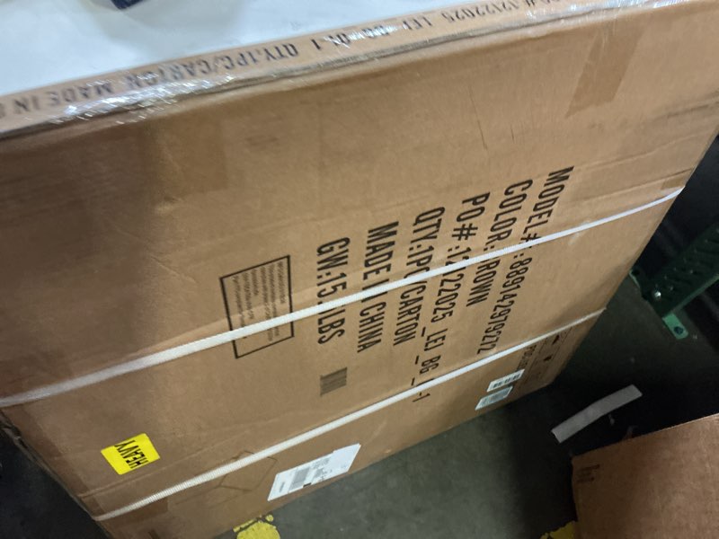 Condition photo showing New/Like New for flash furniture madelyn 33.5" square folding multipurpose card table with padded vinyl top, portable folding game table for 4 players, brown brown 1 piece table