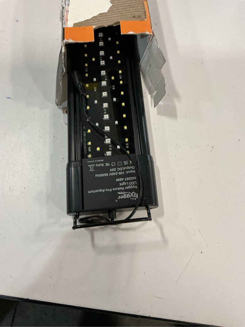 Condition photo showing Good Condition for hygger Auto On Off 30-36 Inch LED Aquarium Light Extendable Dimable 7 Colors Full Spectrum Light Fixture for Freshwater Planted Tank Build in Timer Sunrise Sunset 30"-36"