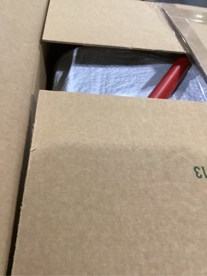 Condition photo showing As Is for o-cedar easywring microfiber spin mop, bucket floor cleaning system, red, gray, standard easywring spin mop & bucket
