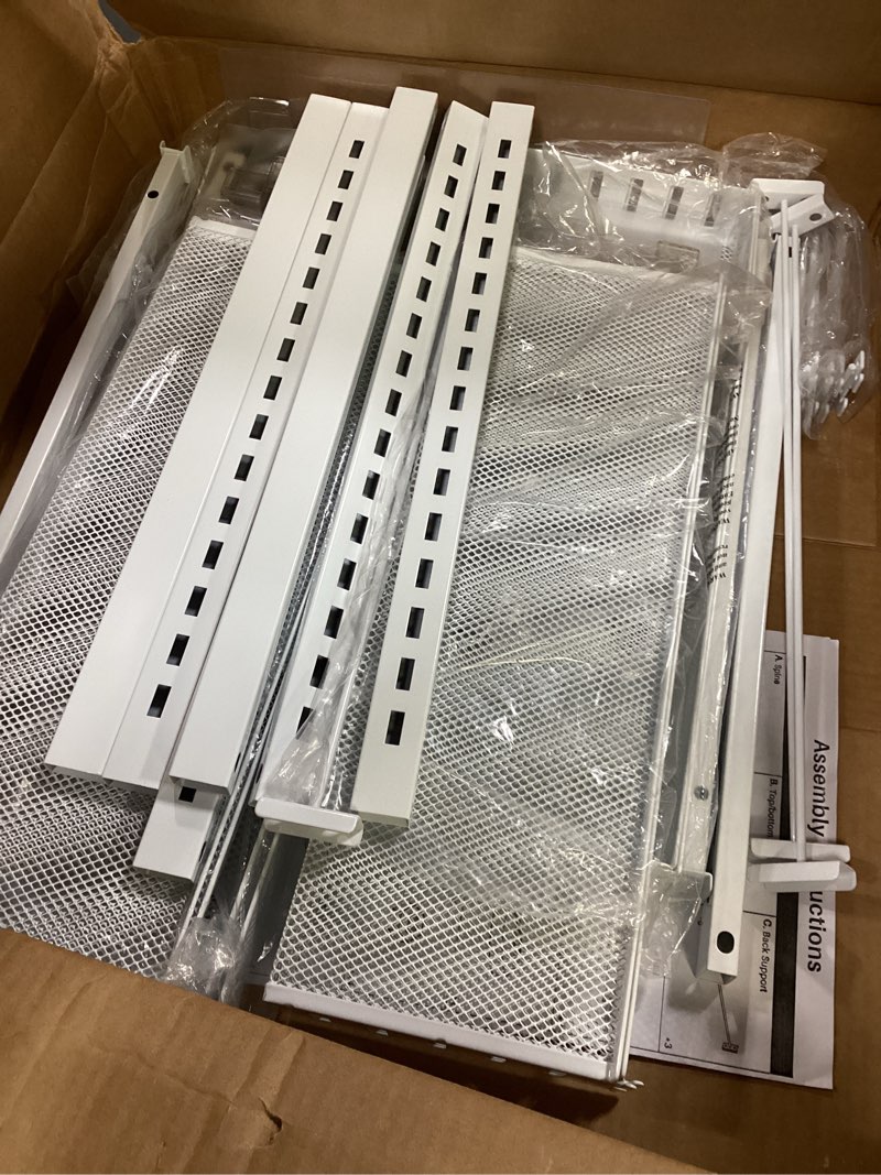 Condition photo showing Good Condition for sntd 8 tiers over the door organizer - height adjustable pantry organizers and storage with dense mesh baskets, anti-swing hanging door spice rack for kitchen bathroom (white, 17" w x 6" d x 69" h) white 17"w x 6"d x 69"h