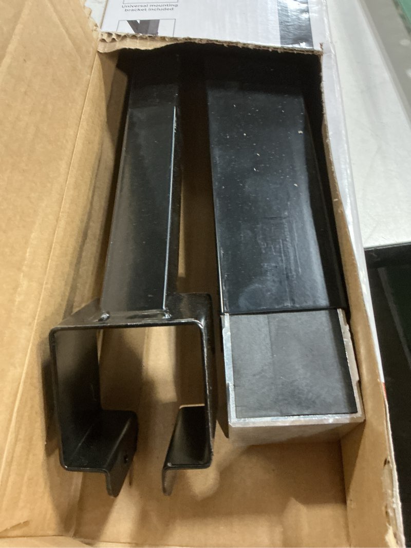 Condition photo showing As Is for reliabilt black steel mount mailbox post