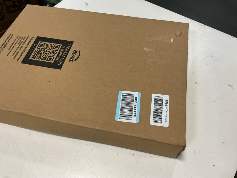 Condition photo showing New/Like New for Mayfair Benton? Elongated Enameled Wood Toilet Seat in White with STA-TITE? Seat Fastening System? and Whisper•Close? Chrome Hinge