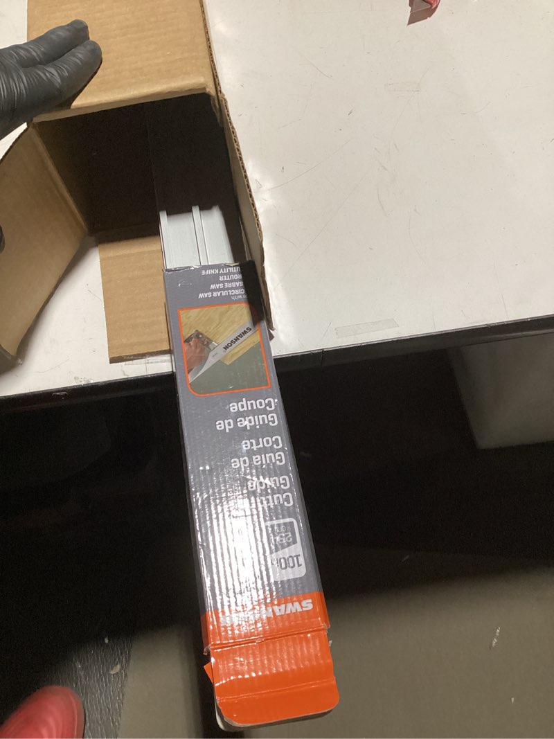 Condition photo showing Good Condition for Swanson Tool Co CG100 Anodized Aluminum 100 inch Cutting Guide with joiner bar, (2) C-clamps and (4) thumb screws TOOLS