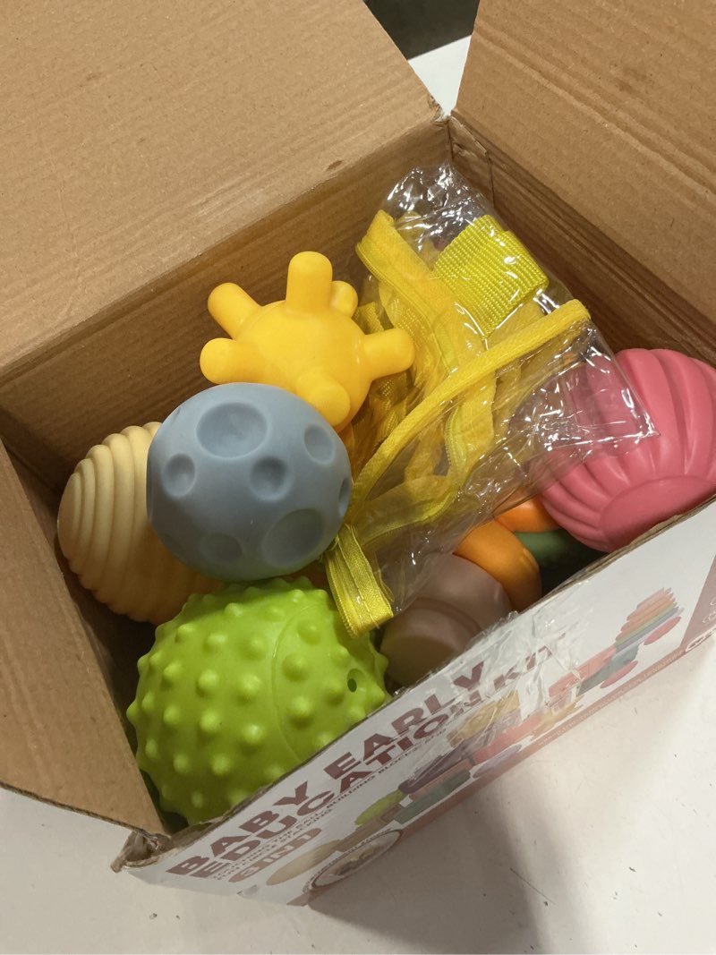 Condition photo showing Good Condition for montessori toys soft stacking building blocks rings balls sets 3 in 1 baby toys bundle for babies sensory for toddlers teething bath for infants learning education toy