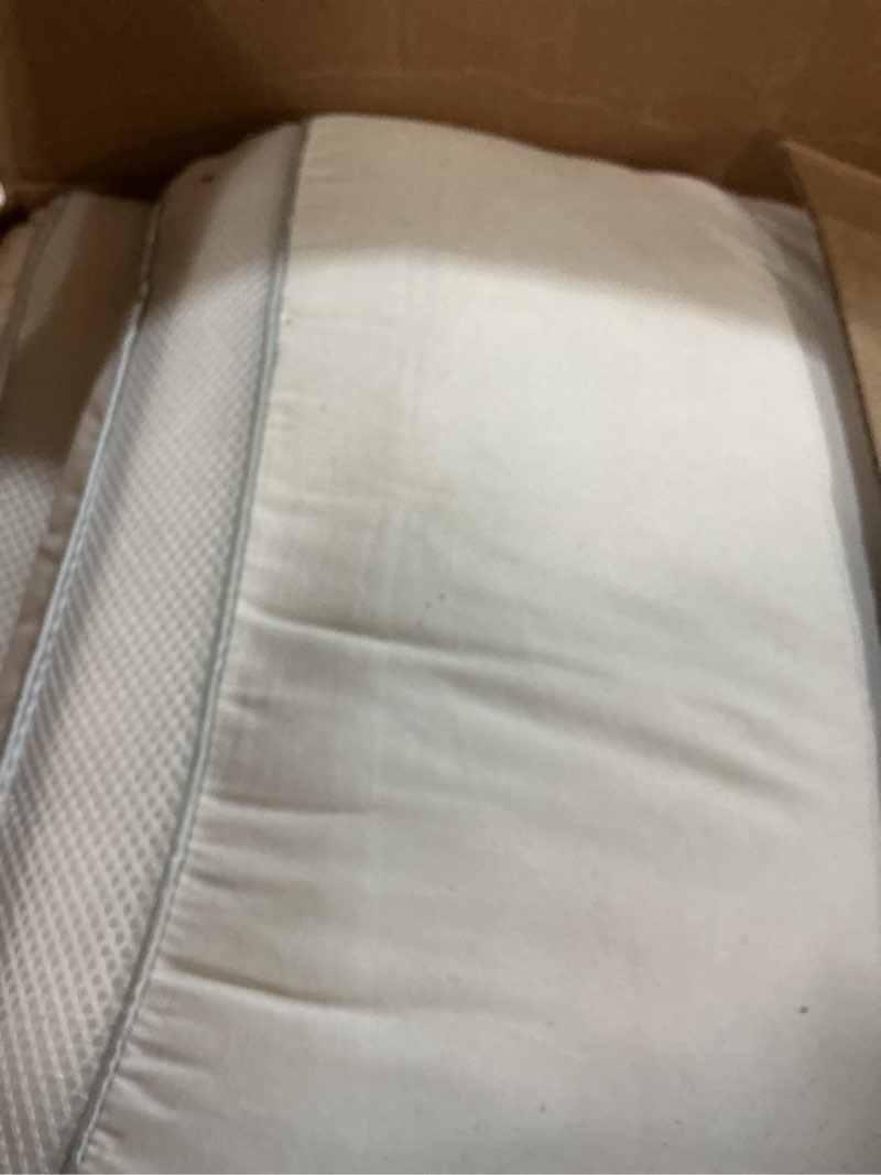 Condition photo showing Good Condition for goose down bed pillows queen size set of 2 (white), hotel collection pillows for sleeping, gusseted pillow for side, back, or stomach sleepers, 20" x 30"
