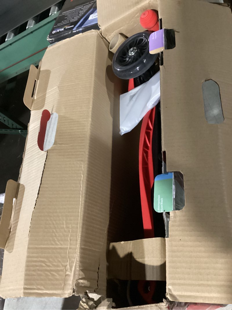 Condition photo showing Good Condition for Micro Kickboard - Maxi Deluxe LED - Three Wheeled, Lean-to-Steer Swiss-Designed Micro Scooter for Kids with Motion-Activated Light-Up Wheels for Ages 5-12 … Red