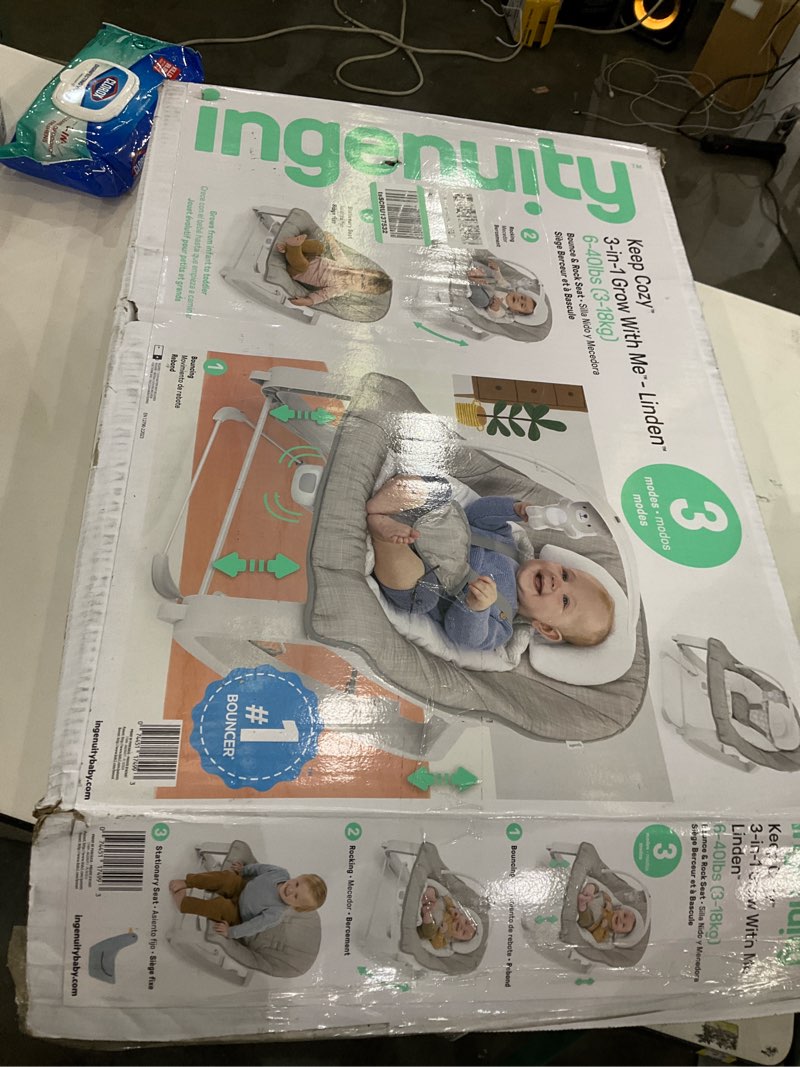 Ingenuity Keep Cozy 3-in-1 Grow with Me Vibrating Baby Bouncer Seat & Infant to Toddler Rocker, 0-30