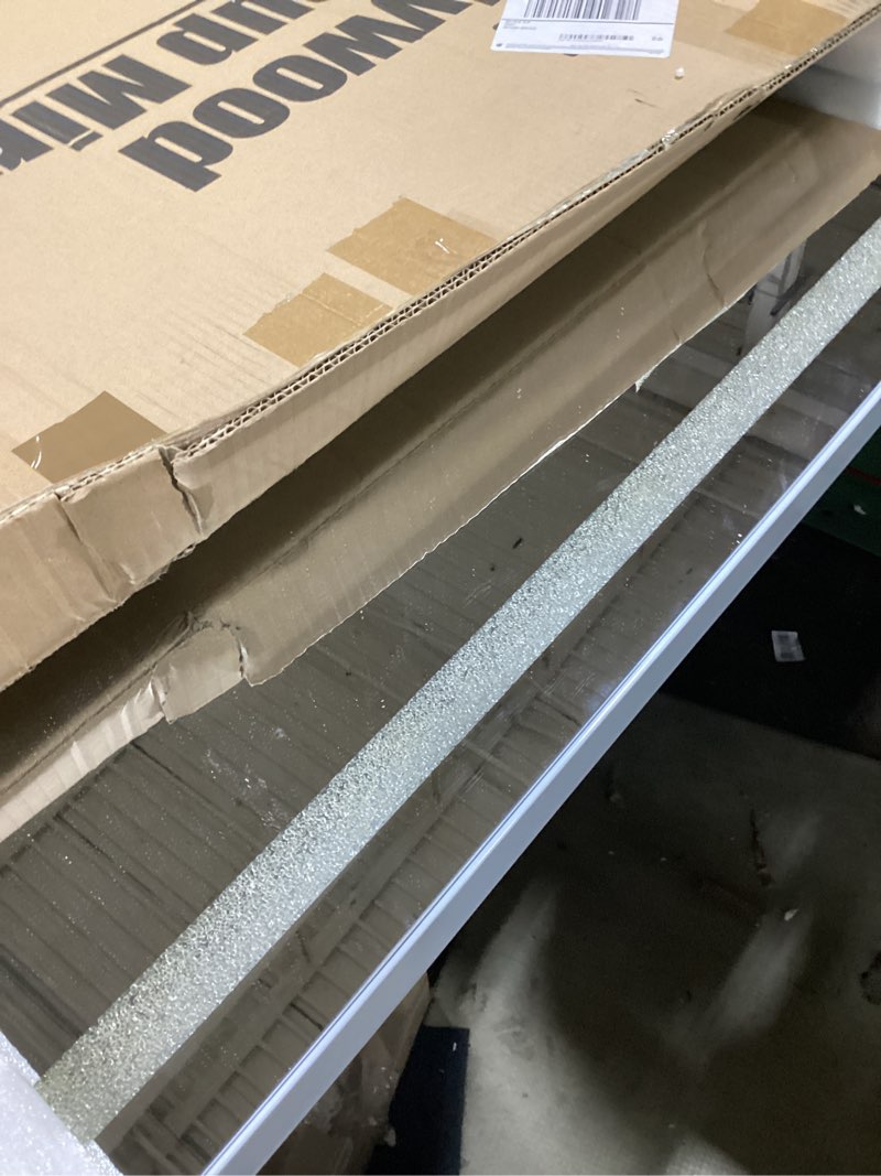 Condition photo showing Good Condition for Fenair Vanity Mirror with Lights and Bluetooth Speaker 31.5"x23.4" Crushed Diamond Light Strip Makeup Mirror, 3 Colors Light up Mirror with USB Charging Port, 10X Magnification and Smart Touch?White 23.4"L x 31.5"W