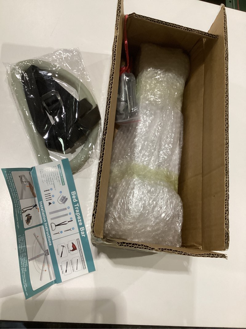 Condition photo showing Good Condition for VEVOR Trapeze Bar for Bed Mobility, Height-Adjustable Bed Trapeze with 2 Casters, 350LBS Weight Capacity Heavy Duty Pull Up Trapeze Bar with Floor Stand for Elderly, Disabled, Bedridden Patients, SIMILAR TO STOCK PHOTO 