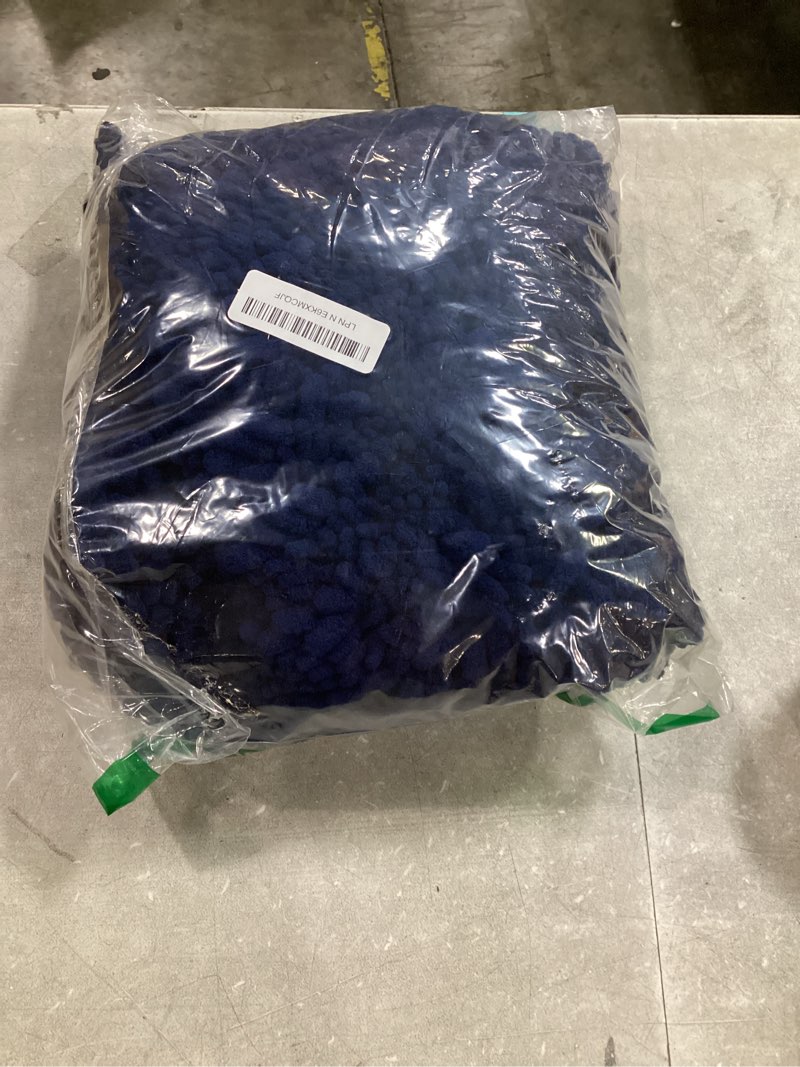 Condition photo showing Good Condition for disolla navy blue bath mat 24x36 inch - luxury chenille bathroom rug, extra soft shaggy plush absorbent mat, non-slip washable rug for bathtub, shower and bedside navy 2' x 3' (24''x36'' bathroom rug)