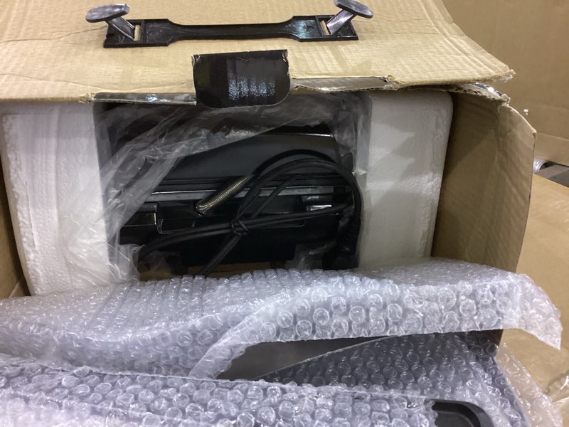 Condition photo showing As Is for OVENTE 3 in 1 Electric Sandwich Maker, Panini Press Grill and Waffle Iron Set with Removable Non-Stick Plates, Perfect for Cooking Grilled Cheese, Tuna Melts, Burgers, Steaks and Snacks, Black GPI302B