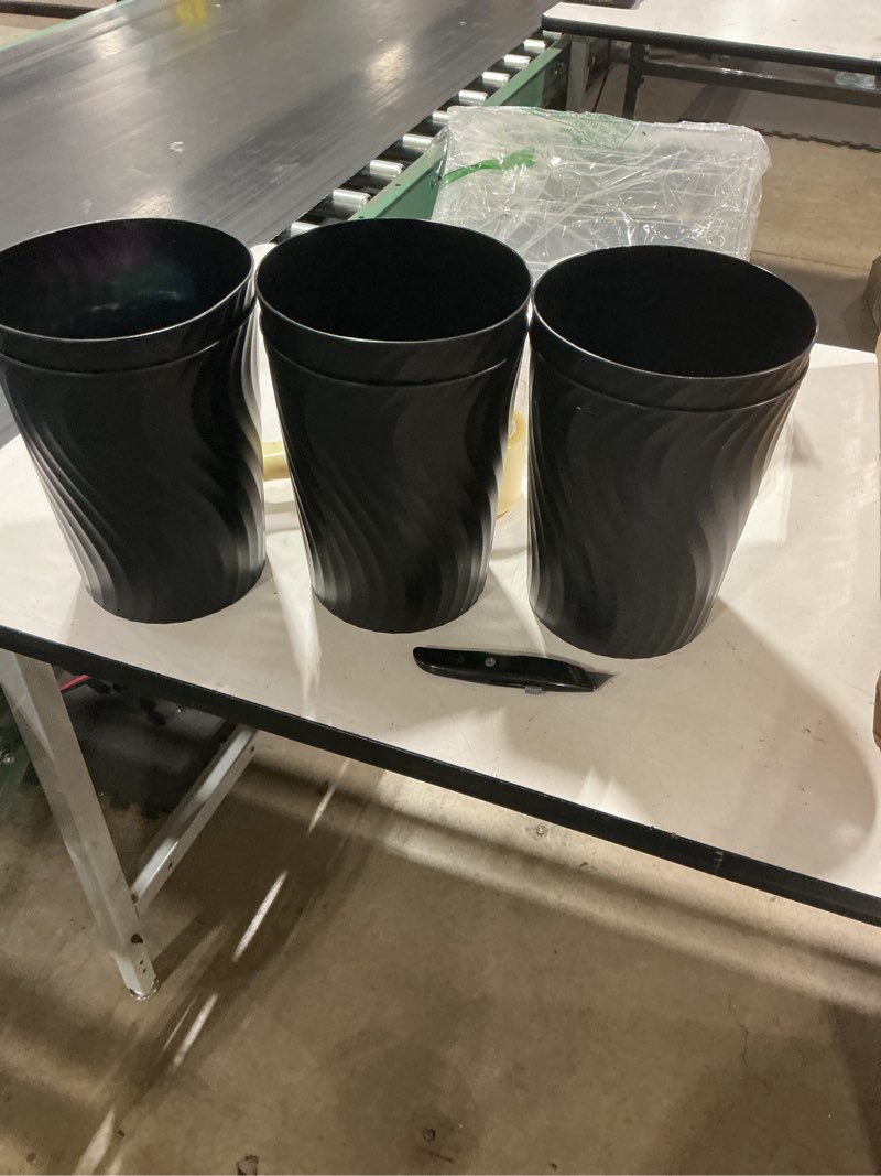Condition photo showing Good Condition for ygjt small trash can, 6 pack 1.8 gallons bathroom trash can, slim waste basket, round garbage can, plastic trash bin for kitchen, dorm, bedroom, office, living room, study, compact spaces(black)