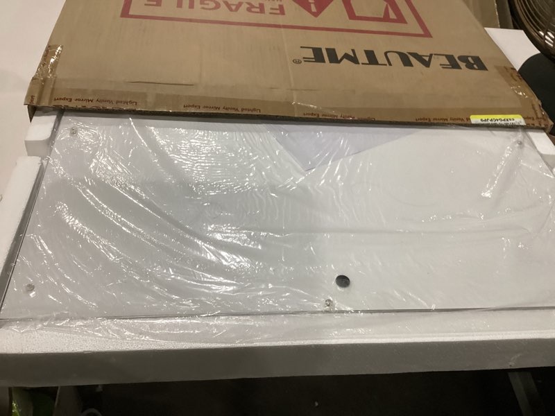 Condition photo showing Good Condition for vanity mirror with lights 24.4x19.7 inch,hollywood style/tabletop/wall mounted,detachable 10x spot cosmetic mirror for vanity/dressing room/bedroom,silver