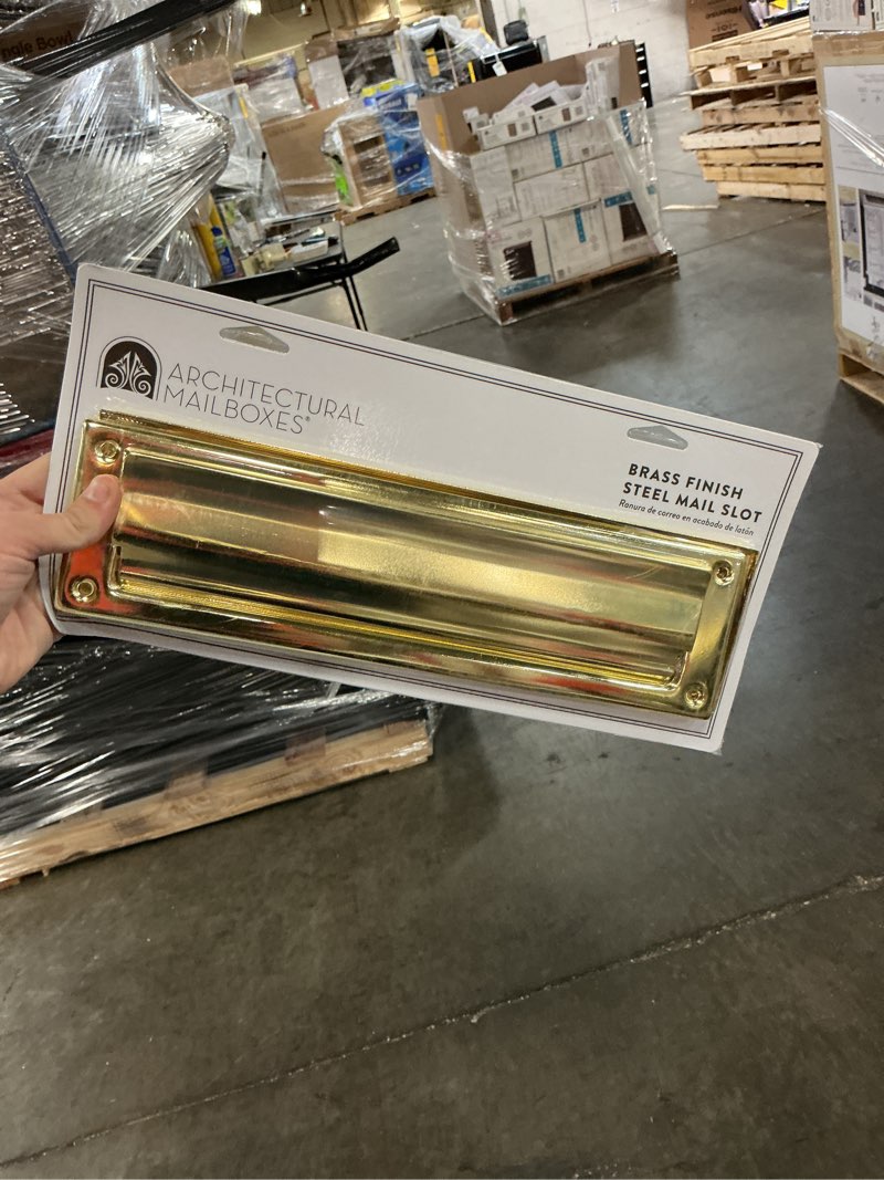 Condition photo showing New/Like New for brass steel mail slot accessory