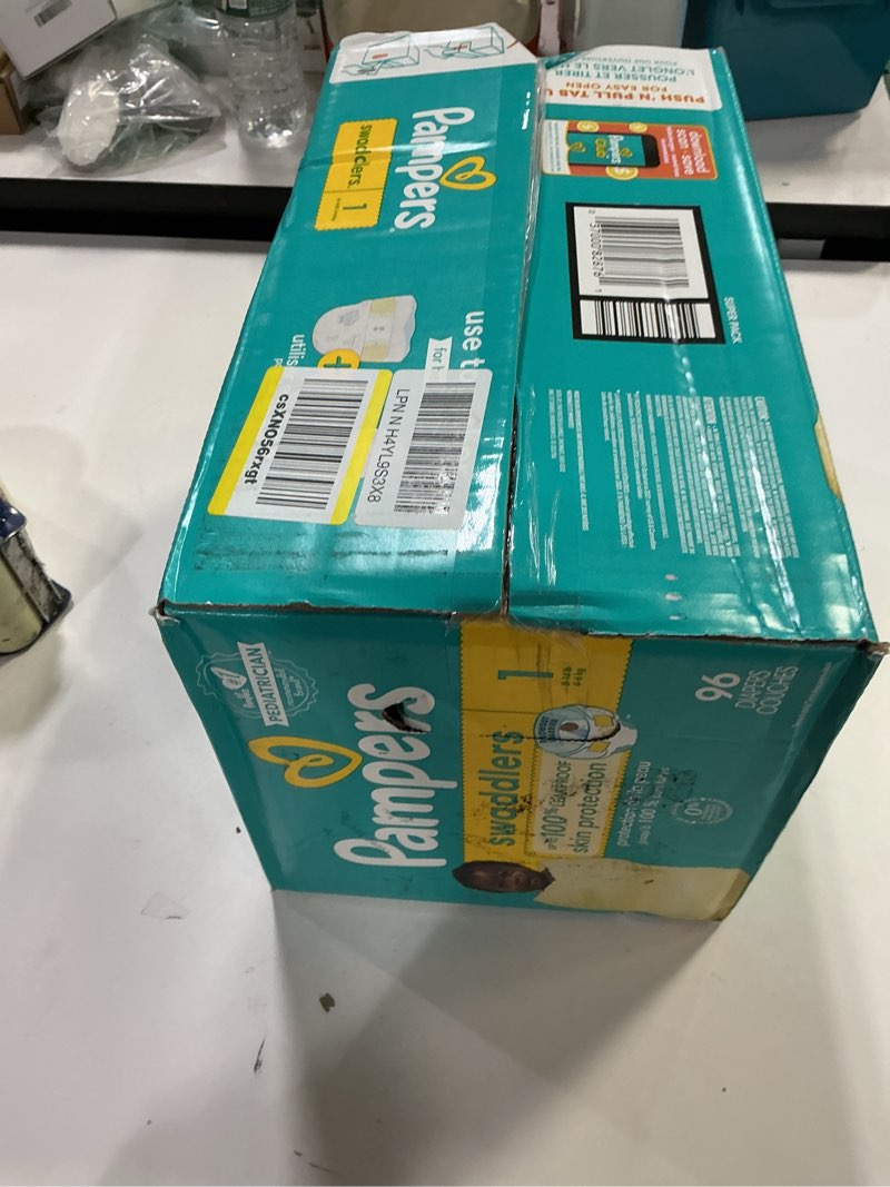 Condition photo showing New/Like New for Pampers Swaddlers Diapers, Size 1 (8-14 lbs), 96 Count, Absorbent, Keeps Baby Dry and Comfortable, Skin Safe Disposable Baby Diaper (Packaging May Vary)