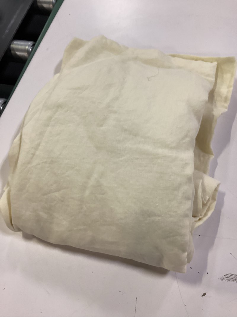Condition photo showing Good Condition for european linen fitted sheet set, twin xl, butter yellow
