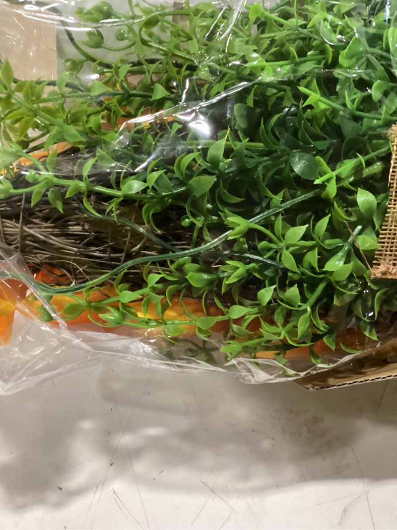 Suncalla 1 Pack Easter Tulip Carrot Wreath Decoration, 24 Inch Spring Artificial Orange Carrot Wreat