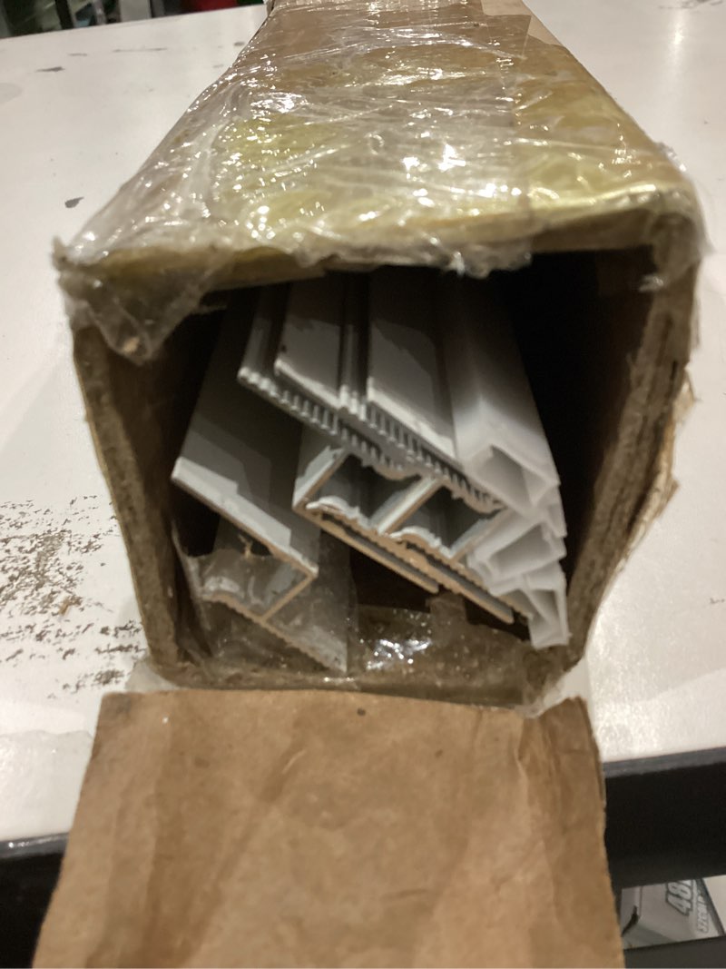 Condition photo showing Good Condition for Plaster in LED Aluminum Channel Z Shape 3.3 FT/1 Meter Trim Edge Drywall Shadow Light Channel with Milky Diffuser, Recessed Baseboard LED Profile for Plaster Gypsum Drywall (White, 6 Pack) White 6 Pack