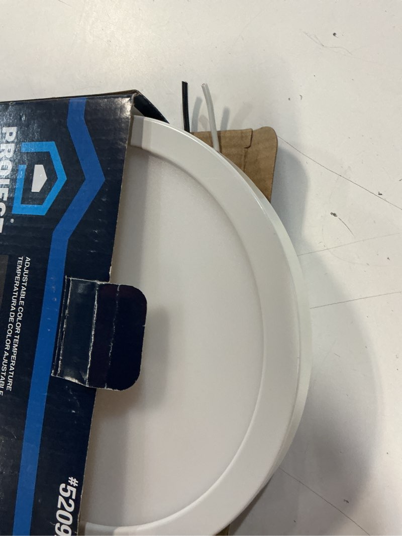 Condition photo showing As Is for project source 1-light matte white led flush mount light