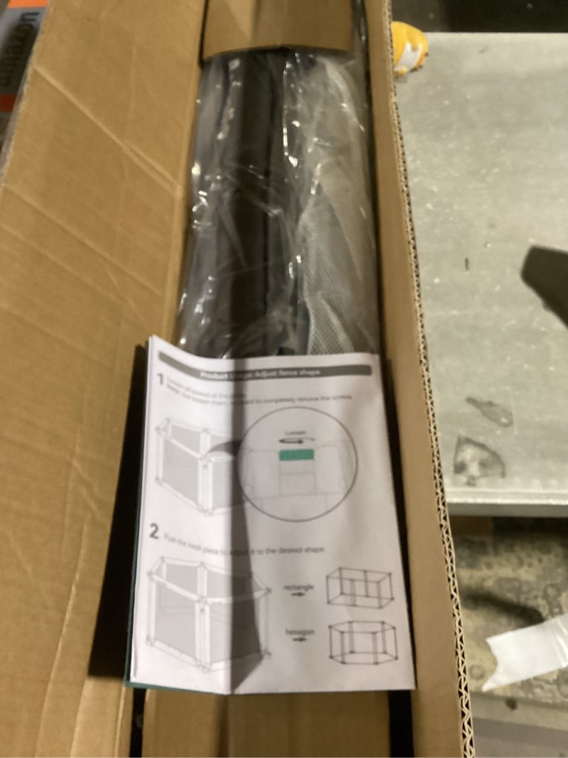 Condition photo showing New/Like New for Babelio Foldable Playpen for Babies and Toddlers- Adjustable Shape & Area, Playpen with Zipper Gate, Portable Baby Fence for Indoor & Outdoor, Multi-Functional Baby Play Yard 62*62*27in