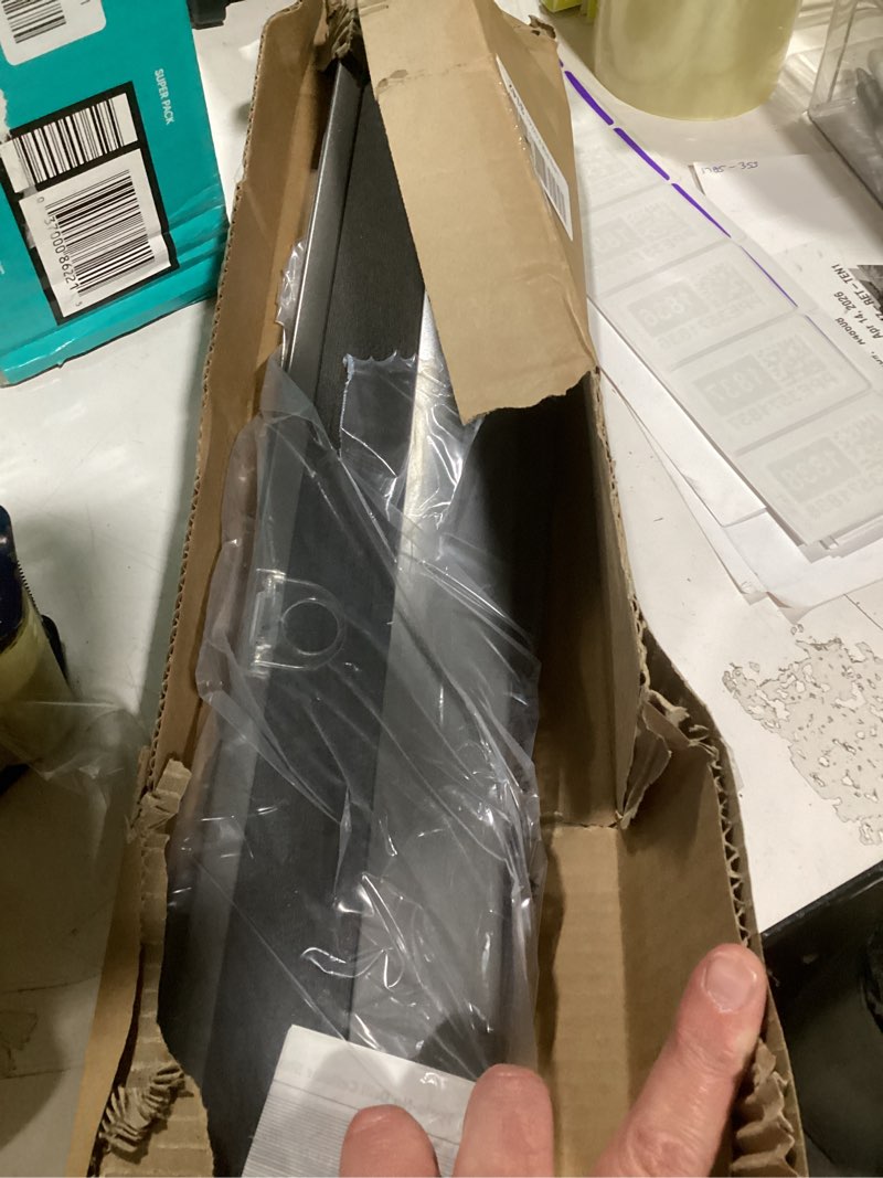 Condition photo showing As Is for size unknown shades, blinds for indoor windows, black in color,