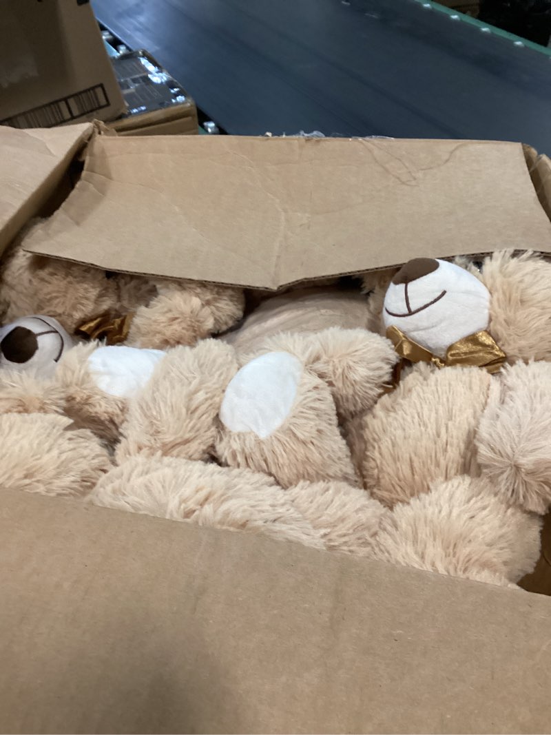 Condition photo showing Good Condition for morismos 16 packs teddy bears bulk stuffed animals, 14in small teddy bear plush, cute stuffed bears for centerpiece baby shower valentines wedding birthday, light brown light brown 03 16