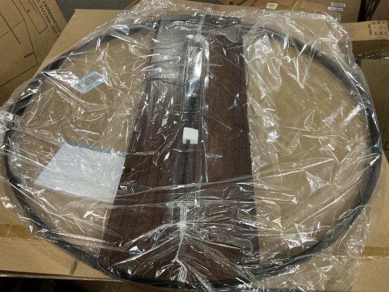 Condition photo showing Good Condition for large wall clock 30 inch decorative modern minimalist wall clocks for living room decor, silent non ticking battery operated rustic big clock with walnut dial for bedroom, kitchen, farmhouse, office minimal numberless 30 inch