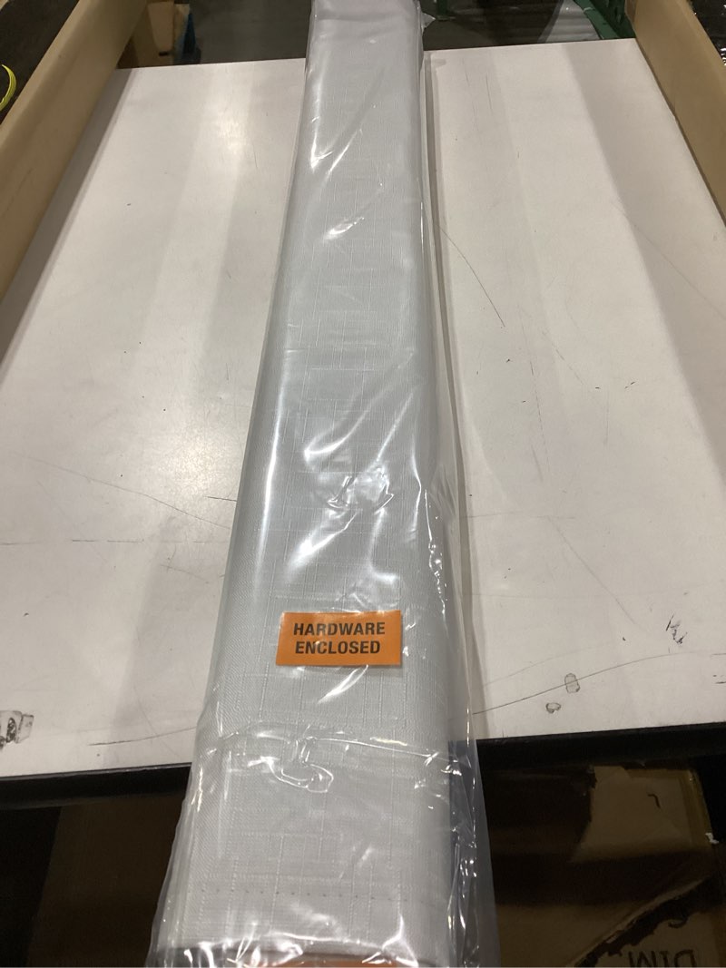 Condition photo showing New/Like New for Eclipse Kylie Total Privacy Blackout Cordless Lined Window Roman Shade for Living Room, 33 in x 64 in, White 9.25"W x 37.01"H White