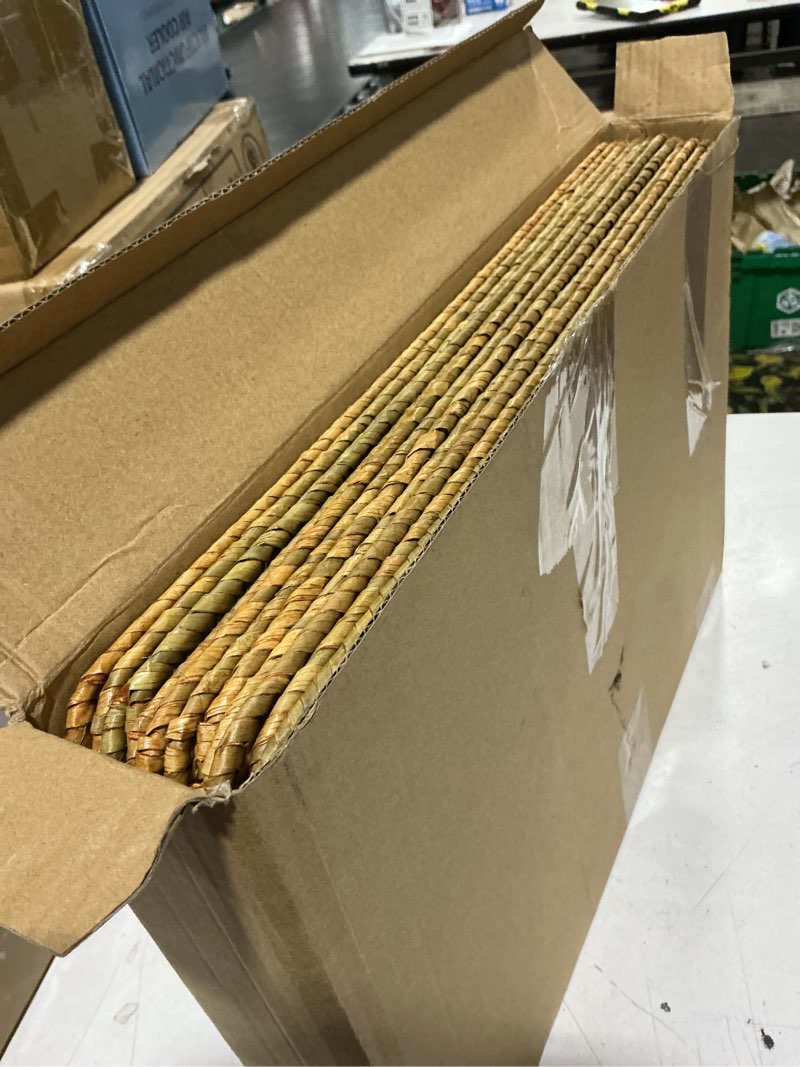 Condition photo showing Good Condition for 12 pack rectangular woven placemats, rattan wicker table mats, 17" x 12", natural seagrass place mats for dining table set of 12
