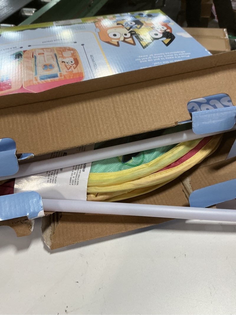 Condition photo showing Good Condition for Pop N Fun Bluey Pop-Up Tent, Multicolor Easy Storage Pop Up Play Tent with Roll-Up Door & Peep Window, Indoor/Outdoor Toddler Playhouse for Ages 2+