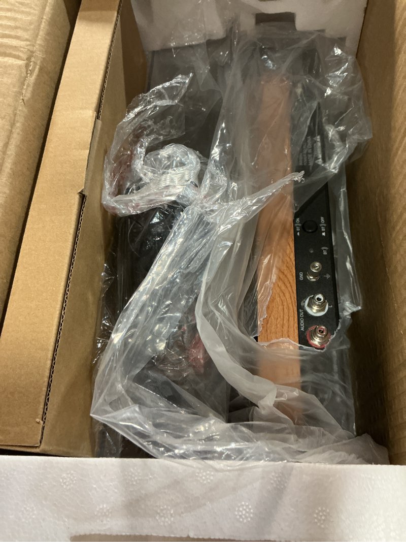 Condition photo showing Good Condition for Turntable Vinyl Record Player Support Bluetooth Output Phono/Line Switch Pitch Control with Pre-Installed Counterweight & Magnetic Cartridge, Belt Drive 2 Speed Brown