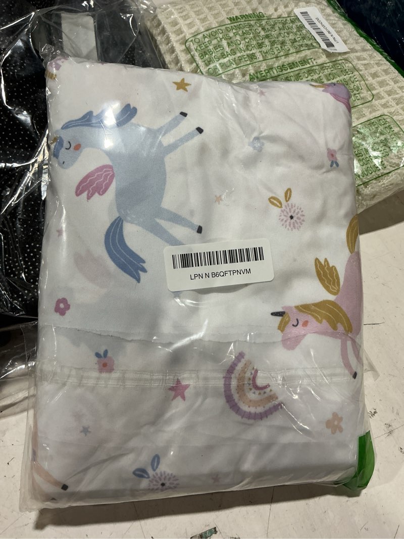 Condition photo showing Good Condition for musolei unicorn fitted sheet set full unicorn bedding girls rainbow star sheet pink flower bedding set unicorns girl bed sheets 1 fitted sheet with 2 pillowcases multi-colour full unicorn full